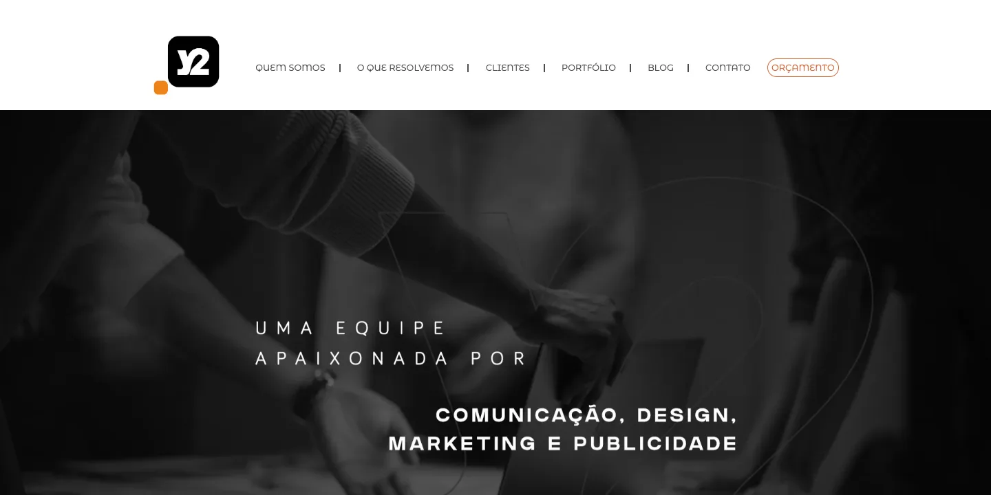 Home page of the Agência Y2 website